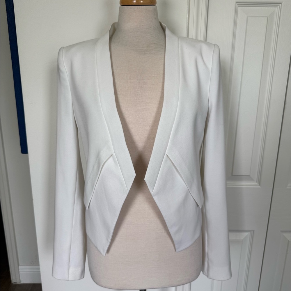 BCBGMaxAzria Cream White Blazer Tailored Notched Lapels